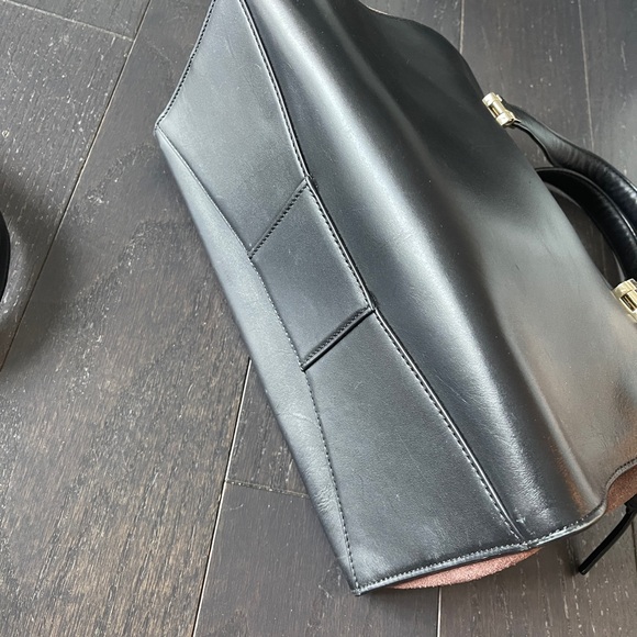 Kate Spade Black/Brown Leather and Suede Zip Satchel handbag - Picture 10 of 13